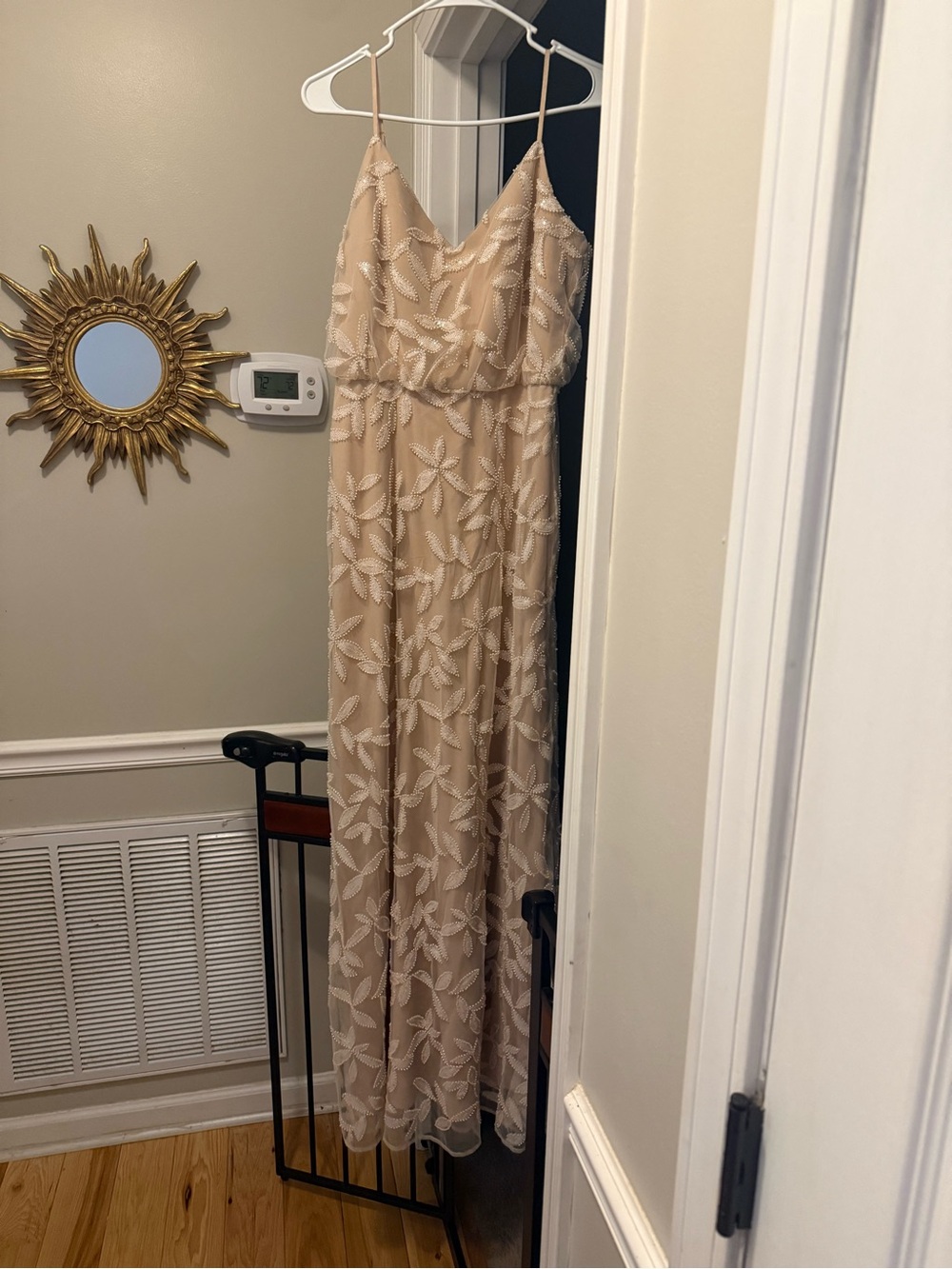 Lulu's Beige Embroidered Maxi Dress